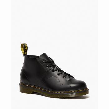 Dr Martens Church Mono Smooth Kožené Monkey - Cierne Cizmy Panske, DR0095